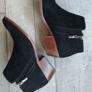 Sam Edelman Black Petty Chelsea Suede Booties